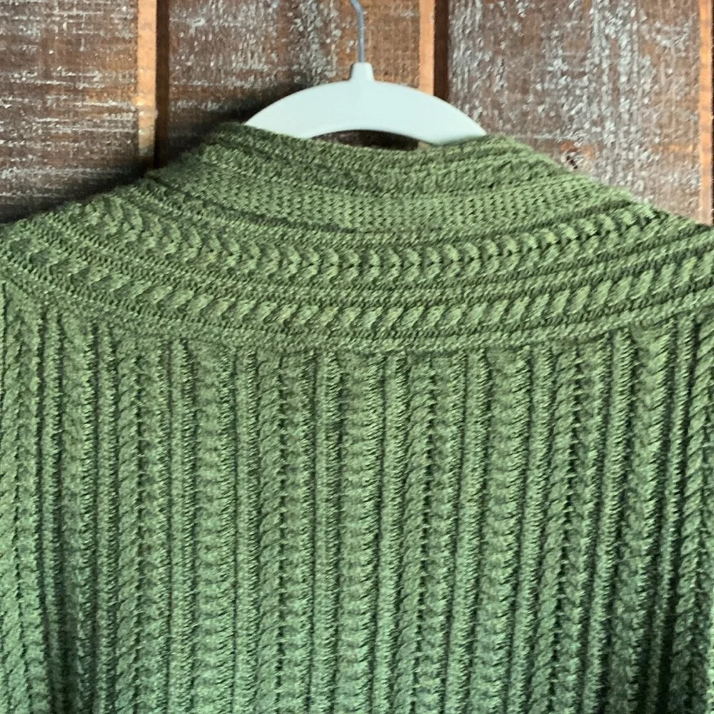 J Jill wool blend olive green sweater vest waterfall style women’s size medium